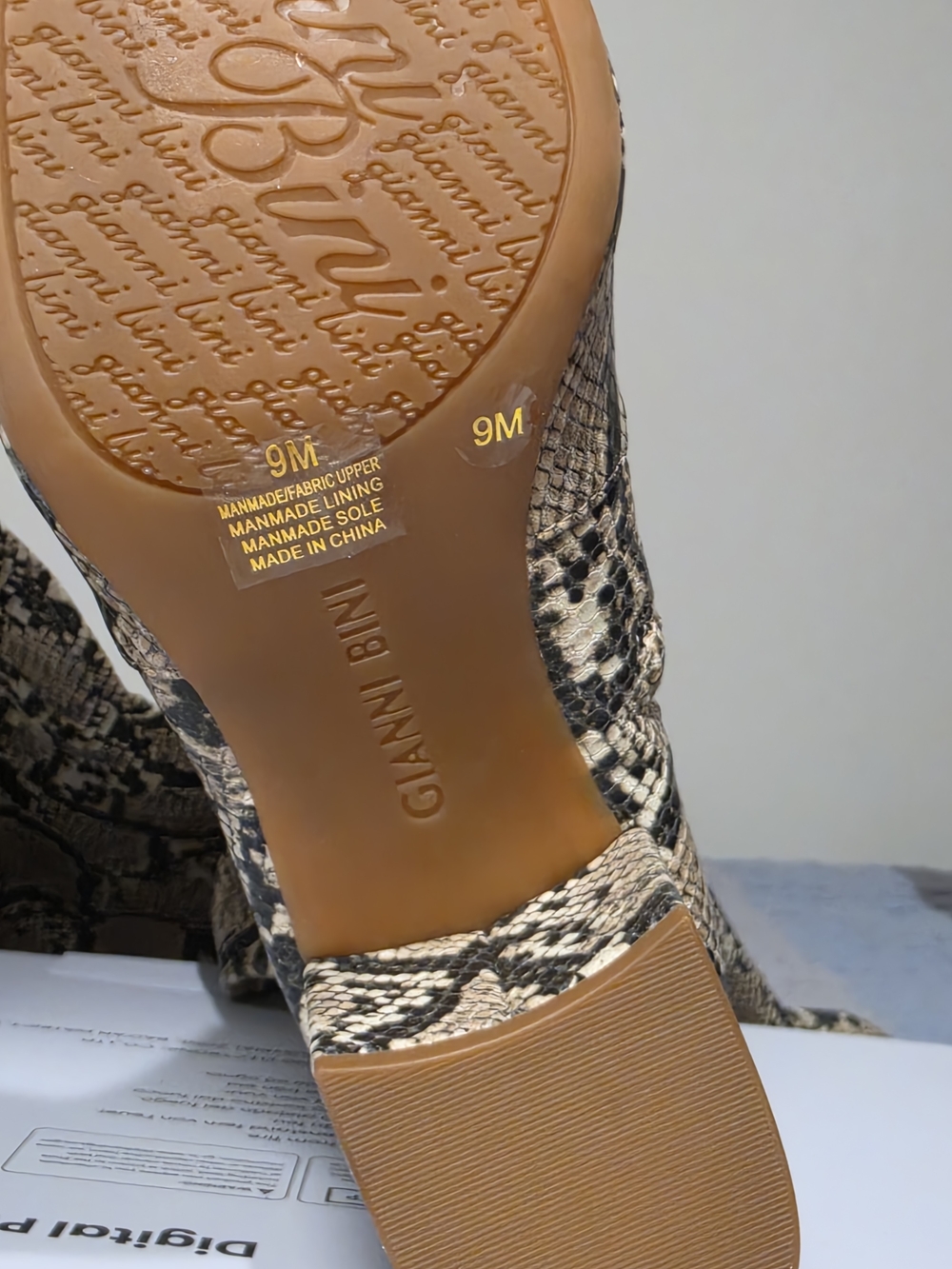 Gianni Bini Snake Print Over-the-Knee Boots - Beige & Black - Picture 9 of 10